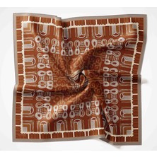 Silk Home Viskon Velora Eşarp Dört Mevsim Antik Motif Desen Soğan Kabuğu 90X90