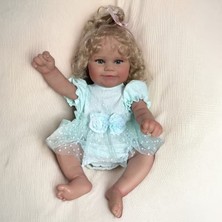 LunaDefano 19 Inç (48 Cm) Tam Vinil Gövdeli Reborn Bebek El Yapımı Gerçekçi Sarışın Kız Bebek