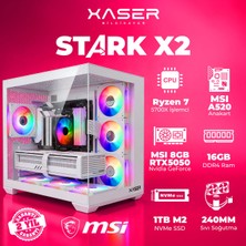 Xaser Stark X2 Ryzen 7 5700X 16GB Ram 1tb M.2 Nvme SSD 8gb RTX5050 Sıvı Soğutmalı Oyuncu Bilgisayarı