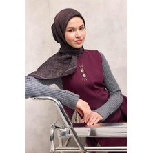 Silk Home Viskon Velora Eşarp Dört Mevsim Labirent Desen Koyu Vizon 90X90