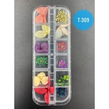 Qnail Professional Kurutulmuş Gerçek Çiçek Nail Art Süsleme 3D Kuru Çiçek Model T-309