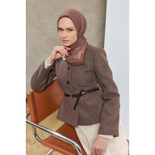 Silk Home Tencel Monare Eşarp Labirent Desen Acı Kahve 90X90