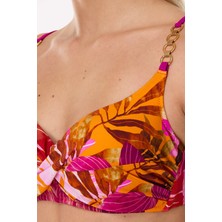 Ayyıldız 4627 Pembe Turuncu Balenli Toparlayıcı Bikini Takımı