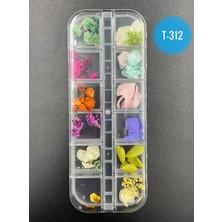 Qnail Professional Kurutulmuş Gerçek Çiçek Nail Art Süsleme 3D Kuru Çiçek Model T-312