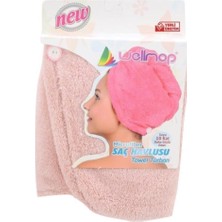 Wellmop Mikrofiber Düğmeli Saç Havlusu Karışık Set (3 Adet)