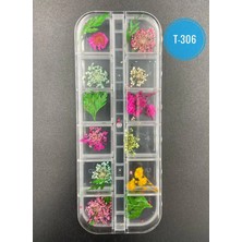 Qnail Professional Kurutulmuş Gerçek Çiçek Nail Art Süsleme 3D Kuru Çiçek Model T-306