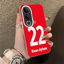 HONTINGA Vivo V50 Lite ile Uyumlu Kılıfı Silikon Kenar Sert Arka Düşüme Önleyici Basitlik Anti Düşme Kamera Korumali Dünya Kupası 22 Numara Kaan Ayhan Desen Telefon Kılıfı K1-1225