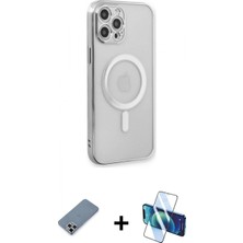 İlk El Grup Pilelistore™ iPhone 12 Pro Kılıf Doruk Minimal - Siyah 3D Antistatik Seramik Nano Ekran Koruyucu + Metal Kamera Lens Koruma Cam - Gs