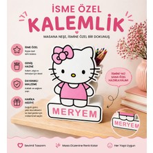 Luvena Kişiye Özel Isimli Hello Kitty Kalemlik Organizer Masaüstü Düzenleyici Kawaii Dekor Kalem Kutusu Ofis Aksesuarı