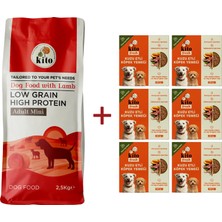 Kuzu Etli Yetişkin Mini Irk Köpek Maması 2.5 KG + 6 Adet Kito Fresh Kuzu Etli %100 Taze İçerikli Mama
