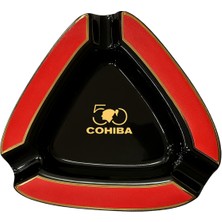 Cohiba 50. Yıl Kırmızı-Siyah Porselen Üçlü Puro Küllüğü - TR8859