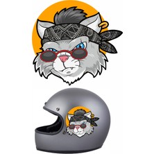 Sticker Usta Gözlüklü Kedi Sticker Araba Oto Motosiklet Karavan Sticker 00247