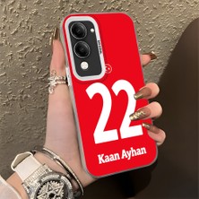 HONTINGA Vivo Y04 ile Uyumlu Kılıfı Silikon Kenar Sert Arka Düşüme Önleyici Basitlik Anti Düşme Kamera Korumali Dünya Kupası 22 Numara Kaan Ayhan Desen Telefon Kılıfı K1-1225