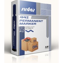 Sırdaş Permanent Marker 12'li Paket Mavi Yuvarlak Uç 441