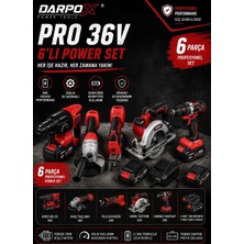Karaköy Yapı Market Pro 36V 6`lı Power Set Kırıcı Delici-Avuç Taşlama-Tilki Kuyruğu-Daire Testere-Darbeli Matkap-3lü BATARYA-1ADET Şarj Cihazı