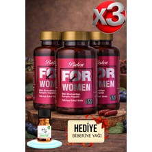 Balen 3 Adet For Women Bitki Ekstraktları Karışımı Kapsül 120 Adet + Hediye Biberiye Yağı