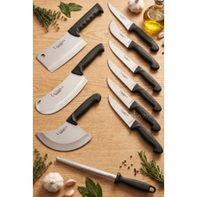 Lazbisa Silver Pro Serisi 10 Lu Mutfak Bıçağı Et Ekmek Sebze Soğan Börek Mutfak Bıçak Seti Siyah Sap (MFP-001)