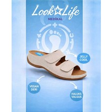 Look Life S282.032 Kadın Günlük, Rahat, Jelly Cool Teknolojili Halluks Valgus Terlik Bej