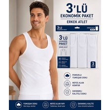 Qulat Erkek Atlet 3’lü Paket Siyah Beyaz Gri Pamuklu Basic Atlet Ekonomik Paket Rahat Kesim Atlet Seti