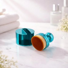 Qnail Professional Mavi Kapaklı Fondöten & Tırnak Toz Alma Fırçası Yumuşak Kıllı Çok Amaçlı