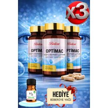 Balen 3 Adet Optimac Gözotu Ekstraktı ve Vitamin Içeren Kapsül Takviye Edici Gıda + Hediye Biberiye Yağı