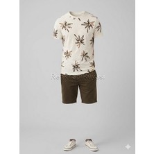 Renk Yapı Rüyası % 100 Pamuk Modal  Erkek Short -Tshirt Takım Kaliteli Yazlık Bermuda-Tişört Takım