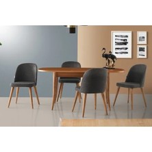 Vivense Sortie Oval Masa ve Tuna Sandalye Takımı, 130X75