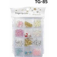 Qnail Professional Charm 3D Tırnak Süsleme Protez Tırnak Nail Art Süsleme Karışık Desenli Tg-85