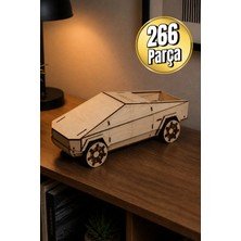 Ahşap Cybertruck Maketi – Kendin Yap (Dıy) Dekoratif Kit - 3D Puzzle