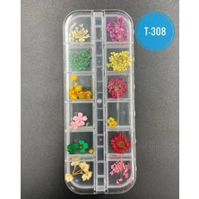 Qnail Professional Kurutulmuş Gerçek Çiçek Nail Art Süsleme 3D Kuru Çiçek Model T-308
