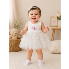 Beniizle Kelebek Nakışlı Kız Bebek Elbise