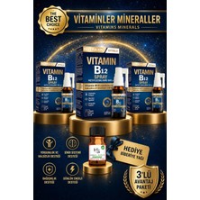 Nutraxin 3 Adet Vitamin B12 Sprey 15 ml + Hediye Biberiye Yağı
