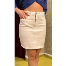 Leilaa Likralı Mini Kot Etek