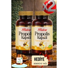 Balen 2 Adet Propolis Kapsül 80 Adet Takviye Edici Gıda + Hediye Biberiye Yağı