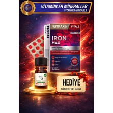 Nutraxin Iron Max Demir Takviyesi 17 Mg–(Vitaminc,b6, B12-FOLIK Asit Içeren 30 Tablet) + Hediye Biberiye Yağı