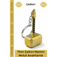 Carlburn Özel Üretim Karakter Figür Hediye Koleksiyon Thor Çekici Mjolnir Metal Anahtarlık