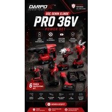 Karaköy Yapı Market Pro 6'lı 36V Power Set Darbeli Matkap-Darbeli Somun Sökme-Dal Budama Makası-Avuç Taşlama MAKİNESİ-LEDFENERİ-4ADET Batarya-2xşarj Cihazı