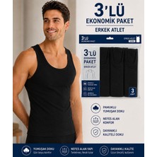 Qulat Erkek Atlet 3’lü Paket Siyah Beyaz Gri Pamuklu Basic Atlet Ekonomik Paket Rahat Kesim Atlet Seti