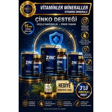 Nutraxin 3 Adet Zinc Sulphate 15 Mg 100 Tablet | Çinko Sülfat + Hediye Biberiye Yağı