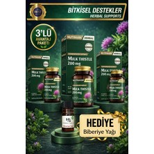 Nutraxin 3 Adet Milk Thistle (Deve Dikeni) 200MG Ekstresi Içeren 60 Adet Tablet+Hediye Biberiye Yağı