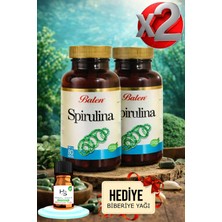 Balen 2 Adet Spirulina (Mavi Yeşil Alg) 80 Adet Kapsül Takviye Edici Gıda + Hediye Biberiye Yağı