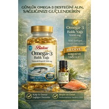Balen Omega3 Balık Yağı (EPA:300MG + DHA:200MG) Yumuşak Kapsül 100 Adet 1000 Mg + Hediye Biberiye Yağı