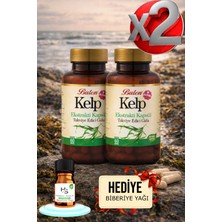 Balen 2 Adet Kelp Ekstraktı ve Selenyum Içeren Kapsül 375 Mg 60 Adet Takviye Edici + Hediye Biberiye Yağı