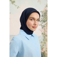 QEF Floş Viskon Düz Eşarp Lacivert