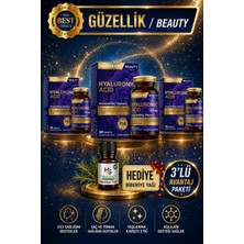Nutraxin 3 Adet Hyaluronik Asit -(Astaksantin - C Vitamini) 30 Adet Tablet 150 Mg + Hediye Biberiye Yağı