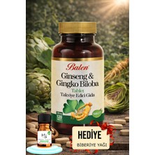 Balen Ginseng Ginkgo Biloba Tablet 120 Adet Takviye Edici Gıda + Hediye Biberiye Yağı