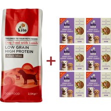 Kuzu Etli Yetişkin Mini Irk Köpek Maması 2.5 KG + 6 Adet Kito Fresh Hindi Etli %100 Taze İçerikli Mama