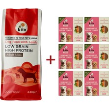Kuzu Etli Yetişkin Mini Irk Köpek Maması 2.5 KG + 6 Adet Kito Fresh Somon Etli %100 Taze İçerikli Mama