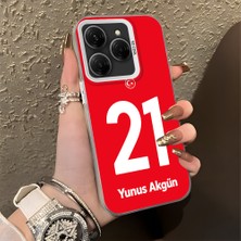HONTINGA Tecno Spark 20 Pro ile Uyumlu Kılıfı Silikon Kenar Sert Arka Düşüme Önleyici Basitlik Anti Düşme Kamera Korumali Dünya Kupası 21 Numara Yunus Akgün Desen Telefon Kılıfı K1-1224