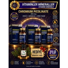 Nutraxin 3 Adet Chromium Picolinate 200 Mcg 90 Adet Tablet + Hediye Biberiye Yağı